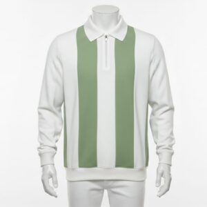 Homme Polo Central Manche longue - Green, M