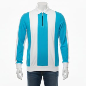 Homme Polo Central Manche longue - Blue, M