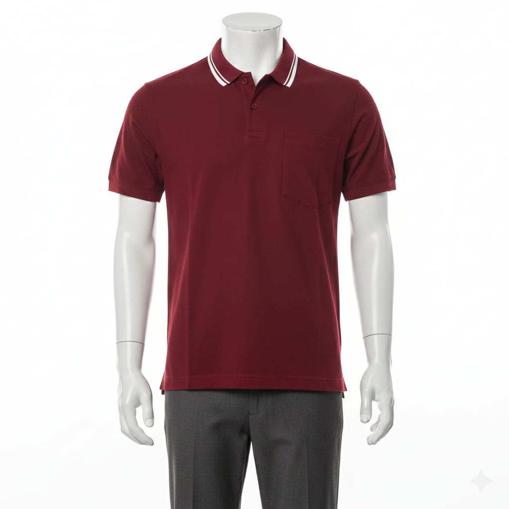 Homme Polo Manches Courtes bordeaux