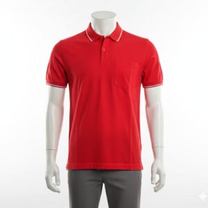 Homme Polo Manches Courtes rouge
